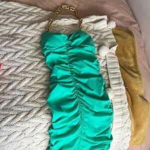 Green chain dress